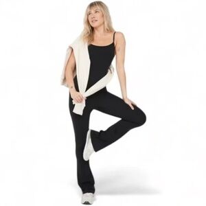 Aerie Offline Real Me Xtra Flare Jumpsuit in Black, Women’s size XSP (short)